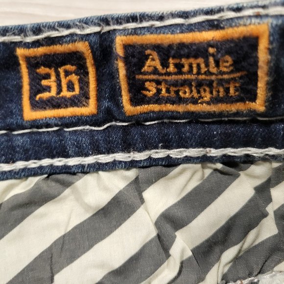 Rock Revival Men's ARMIE STRAIGHT Distressed Denim Jeans Sizes 28~44 Y2K - Picture 10 of 15